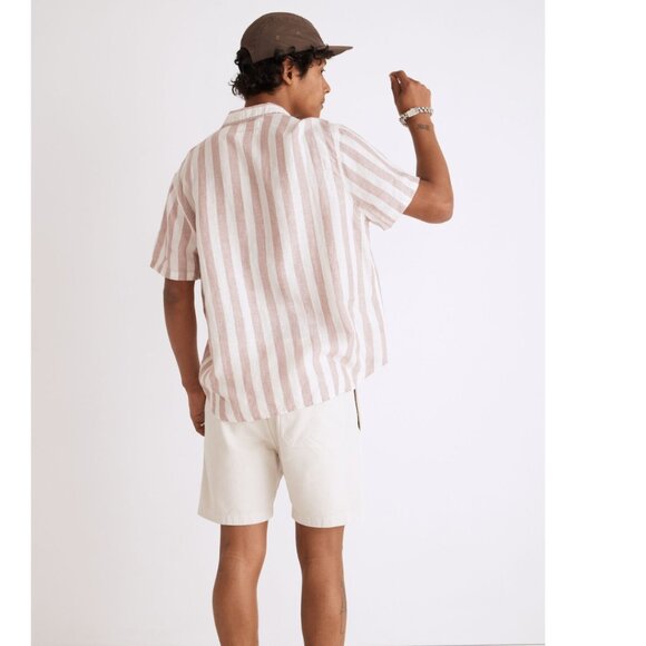 Madewell Men's Linen Easy Short-Sleeve Shirt in Vintage Petal Print Size Large - Picture 2 of 11